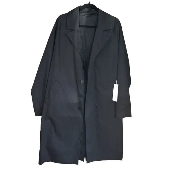 ジャケット・アウター Saturdays NYC Trench Light Nylon SATURDAYS NYC Men's Black Trench Coat Single Breasted Cotton/Nylon